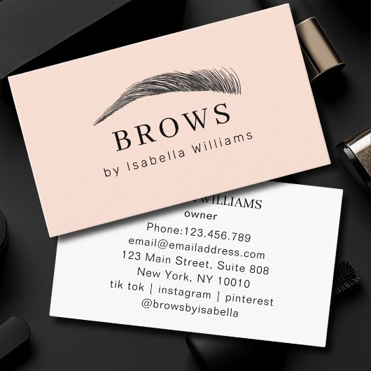 Minimal Elegant Eyebrow Salon  Visitenkarte