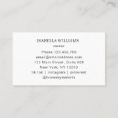 Minimal Elegant Eyebrow Salon  Visitenkarte (Rückseite)