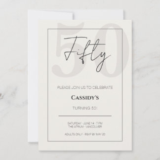 Minimal Elegant Fifty 50th Birthday Celebration Einladung
