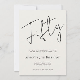 Minimal Elegant Fifty 50th Birthday Celebration Einladung