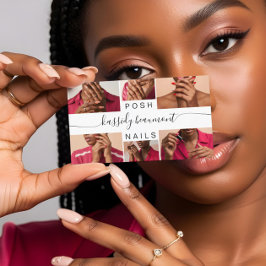 Minimal Elegant Foto Collage Calligraphy QR Code Visitenkarte