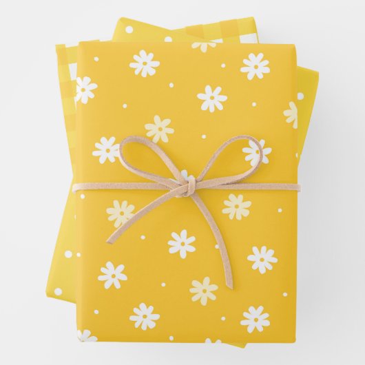 Minimal Elegant Gelbe Frühlingsfest Ostern Geschenkpapier Set (Beispiel)