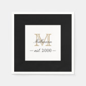 Minimal Elegant Gold Monogram Family Year Est. Serviette (Vorderseite)