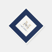 Minimal Elegant Gold Monogram Family Year Est. Serviette (Ecke)