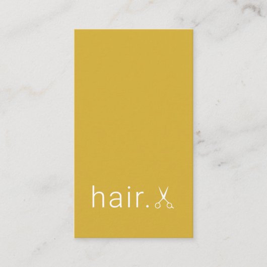 Minimal Elegant Gold Weißschere Friseursalon Visitenkarte (Vorderseite)