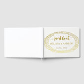 Minimal Elegant Gold Wreath Wedding Gästebuch (Voll)