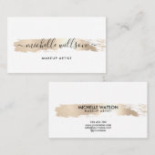 Minimal Elegant Goldrausch Schlaganfall Visitenkarte (Vorne/Hinten)