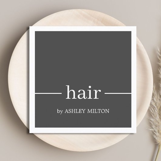 Minimal Elegant Grau Weiße Friseurin Quadratische Visitenkarte