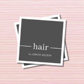 Minimal Elegant Grau Weiße Friseurin Quadratische Visitenkarte