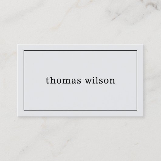 Minimal Elegant Gray Black Consultant Visitenkarte (Vorderseite)