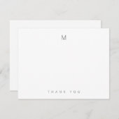 Minimal Elegant Gray Monogram Dankeschön-Karten Dankeskarte (Vorne/Hinten)