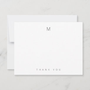 Minimal Elegant Gray Monogram Dankeschön-Karten Dankeskarte