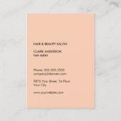 Minimal Elegant Gray Pale Pink Schere HaarStylist Visitenkarte (Rückseite)