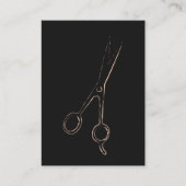Minimal Elegant Gray Pale Pink Schere HaarStylist Visitenkarte (Vorderseite)