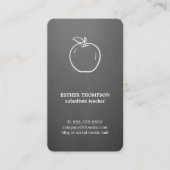 Minimal Elegant Gray White Apple Teacher  Visitenkarte (Vorderseite)