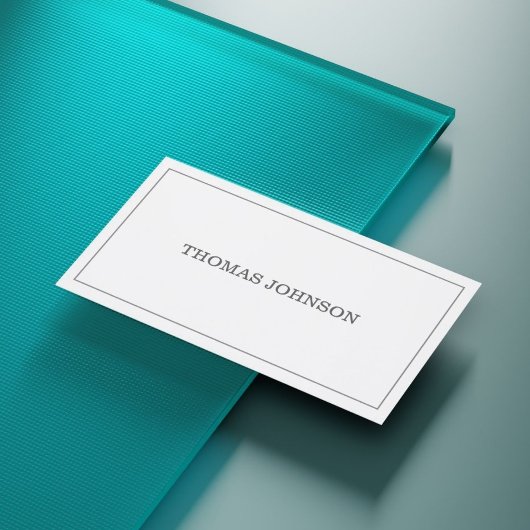 Minimal Elegant Gray White Consultant Visitenkarte