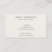 MINIMAL ELEGANT GREY WHITE SKIMMER SPOON FORK CHEF VISITENKARTE (Rückseite)