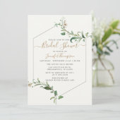 Minimal Elegant Grüne Brautparty Einladung (Stehend Vorderseite)