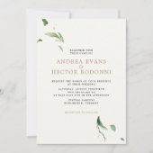 Minimal Elegant Grüne Hochzeit Einladung (Vorderseite)