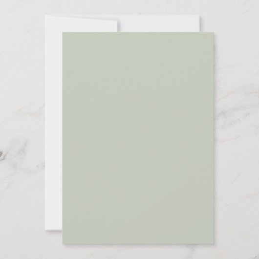 Minimal Elegant Grüne Hochzeit Einladung (Rückseite)