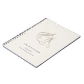 Minimal Elegant Haarstylist Elfenbeinhaarschere Notizblock (Linke Seite)