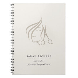 Minimal Elegant Haarstylist Elfenbeinhaarschere Notizblock