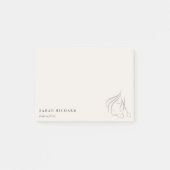 Minimal Elegant Haarstylist Elfenbeinhaarschere Post-it Klebezettel (Vorderseite)