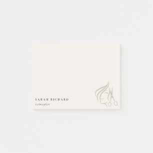 Minimal Elegant Haarstylist Elfenbeinhaarschere Post-it Klebezettel
