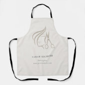 Minimal Elegant Haarstylist Elfenbeinhaarschere Schürze (Vorderseite)