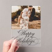 Minimal Elegant Holiday 1 Photo Christmas Card Acryleinladungen (Insitu (Handheld))
