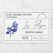 Minimal Elegant Iris Candle Jar Label Lebensmitteletikett (Einzelnes Label)