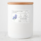 Minimal Elegant Iris Candle Jar Label Lebensmitteletikett (Vorderseite)