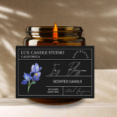 Minimal Elegant Iris Candle Jar Label Lebensmitteletikett
