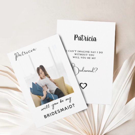Minimal Elegant Ivory Bridesmaid Vorschlag Card Einladung