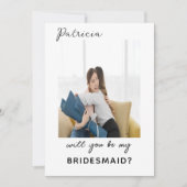 Minimal Elegant Ivory Bridesmaid Vorschlag Card Einladung (Vorderseite)