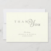 Minimal Elegant Ivory Typografy Script Hochzeit Dankeskarte (Vorderseite)