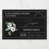 Minimal Elegant Jasmine Candle Jar Label Lebensmitteletikett (Einzelnes Label)