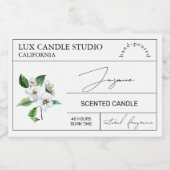 Minimal Elegant Jasmine Candle Jar Label Lebensmitteletikett (Einzelnes Label)