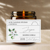 Minimal Elegant Jasmine Candle Jar Label Lebensmitteletikett
