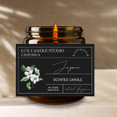 Minimal Elegant Jasmine Candle Jar Label Lebensmitteletikett