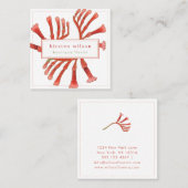 Minimal, elegant Kangaroo Paw Blume Square Busi Quadratische Visitenkarte (Vorne/Hinten)