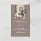 Minimal Elegant Key Monogram Stylish Arch Photo  Visitenkarte (Rückseite)