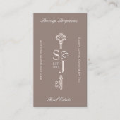 Minimal Elegant Key Monogram Stylish Arch Photo  Visitenkarte (Vorderseite)