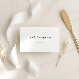Minimal Elegant | Klassisch Schwarz & Weiß Platzkarte