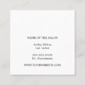 Minimal Elegant Kraft Black Scissors Haarstylist Quadratische Visitenkarte (Rückseite)