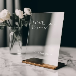 Minimal Elegant Liebe ist Sweet Wedding Acrylic Si Acrylschild