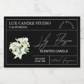 Minimal Elegant Lily Candle Jar Label Lebensmitteletikett (Einzelnes Label)