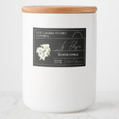 Minimal Elegant Lily Candle Jar Label Lebensmitteletikett (Vorderseite)