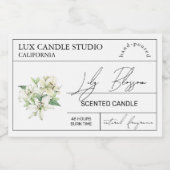 Minimal Elegant Lily Candle Jar Label Lebensmitteletikett (Einzelnes Label)