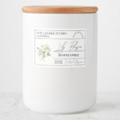 Minimal Elegant Lily Candle Jar Label Lebensmitteletikett (Vorderseite)